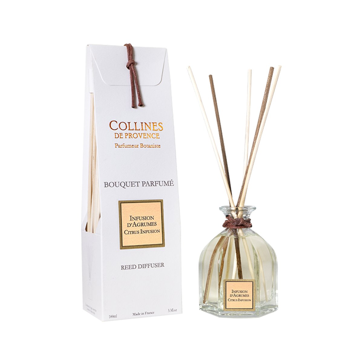 Diffuseur de parfum INFUSION D'AGRUMES blanc, COLLINES DE PROVENCE