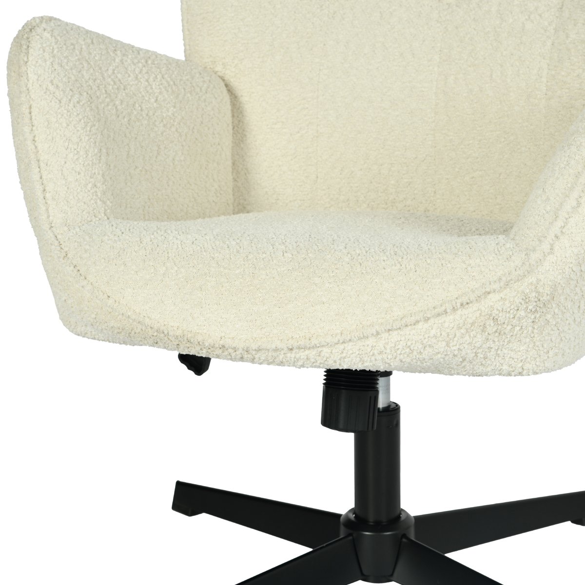 Fauteuil relax rotatif réglable en hauteur bouclette, FUCHS blanc, MEUBLES COSY