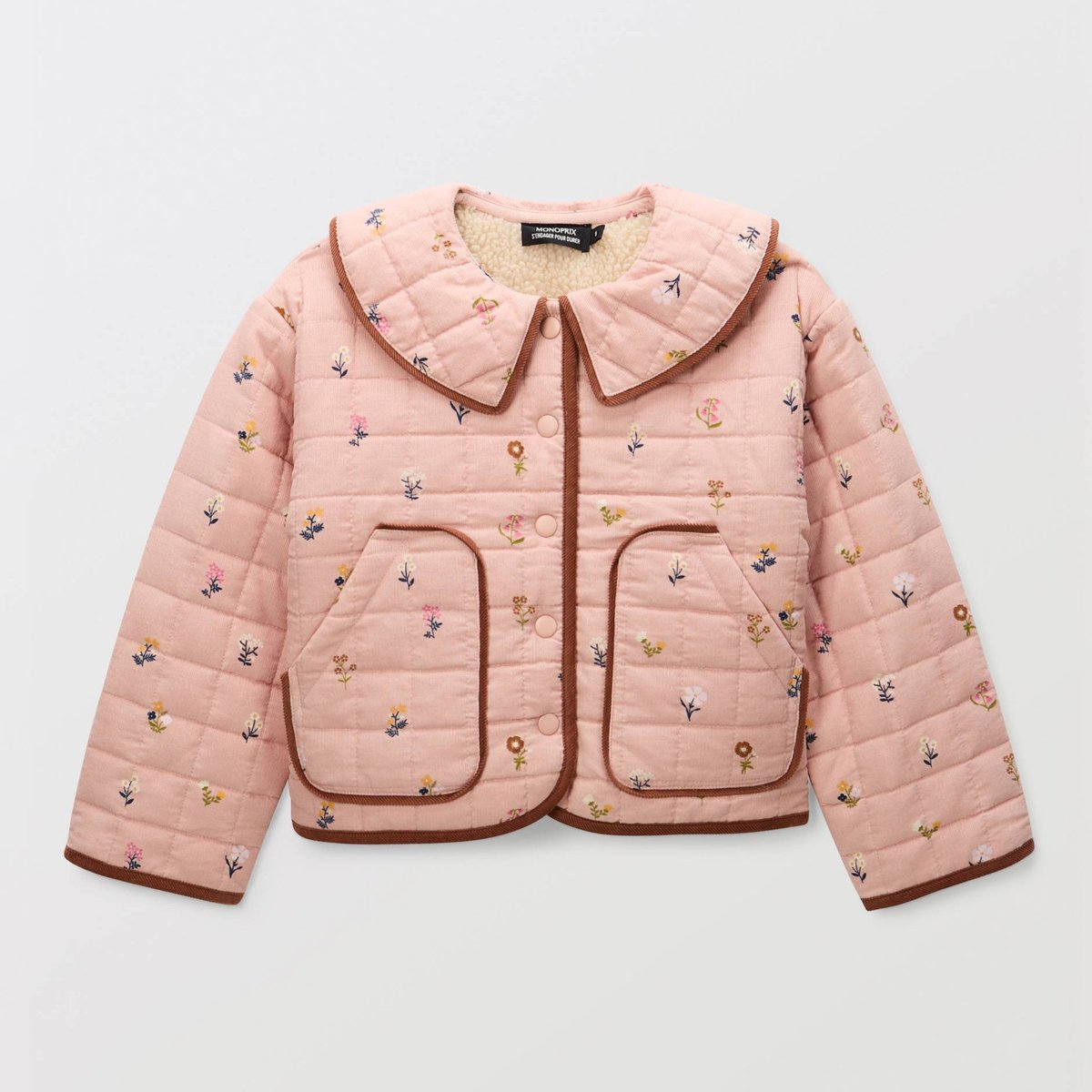 Veste matelassée imprimée en coton misty, MONOPRIX