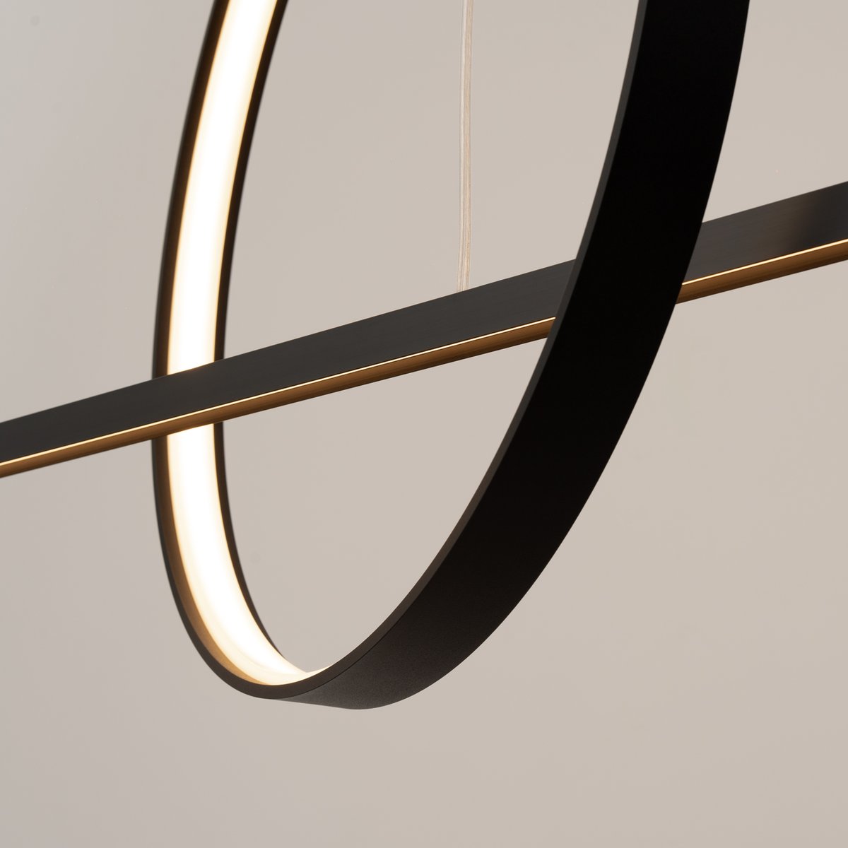 Suspension Aluminium Noir LED 2 Glad noir, EDEN