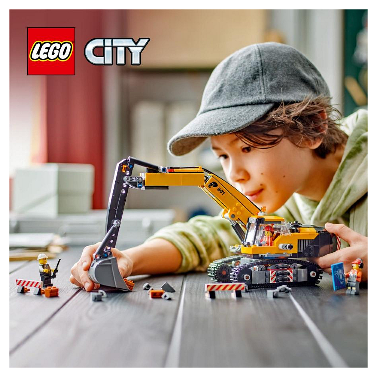 LEGO City - Pelleteuse de Chantier Jaune 60420 pour Enfants de 8 Ans et Plus multicolore, LEGO