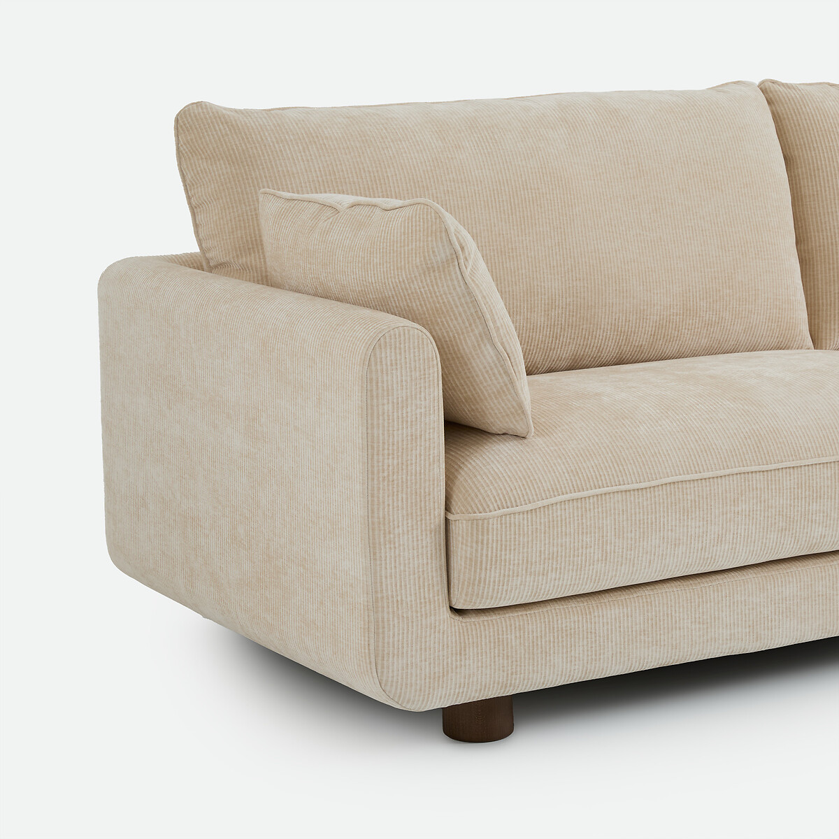 Canapé droit 2, 3, 4 ou 5 places, en velours côtelé gaufré, EMILIO beige, LA REDOUTE INTERIEURS
