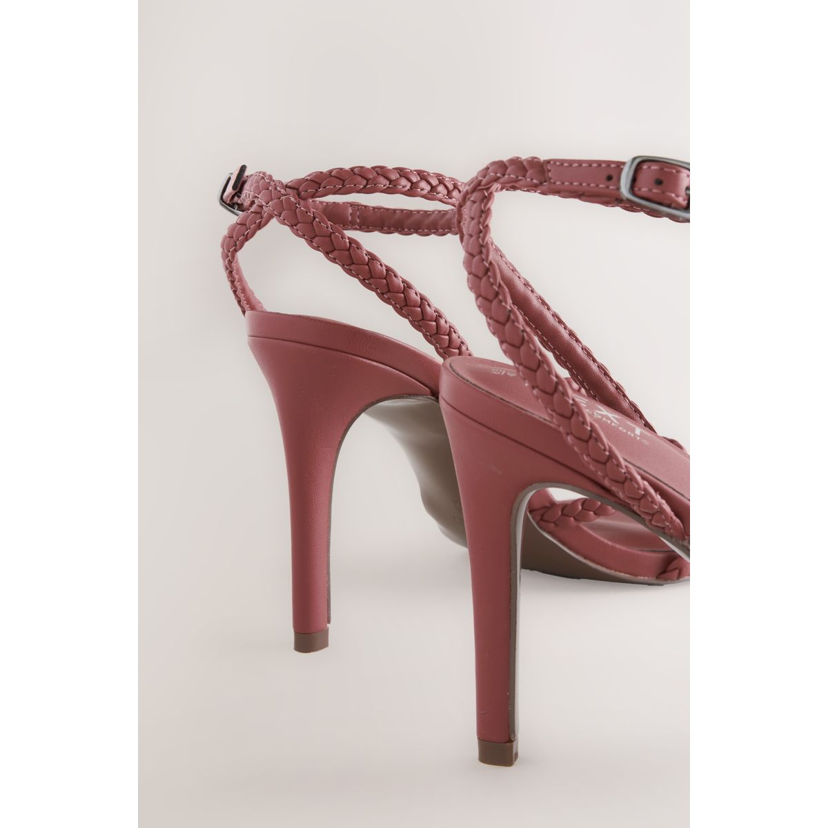 Sandales à talons et brides tressées rose pâle, NEXT