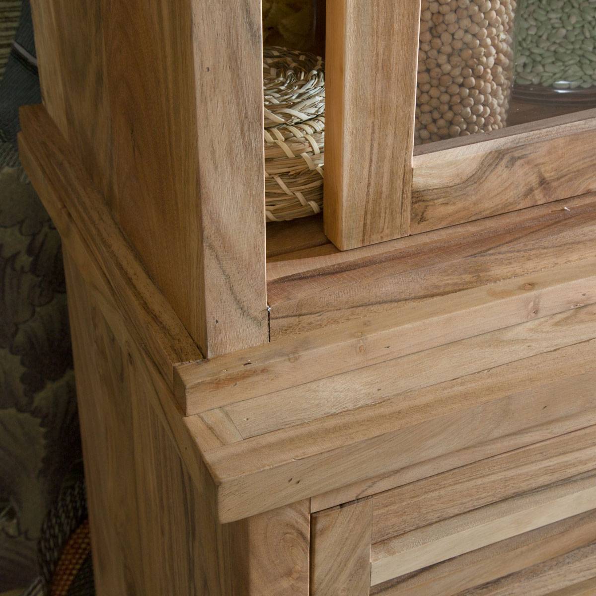 Vaisselier en bois d'acacia SALTA bois clair, MADE IN MEUBLES