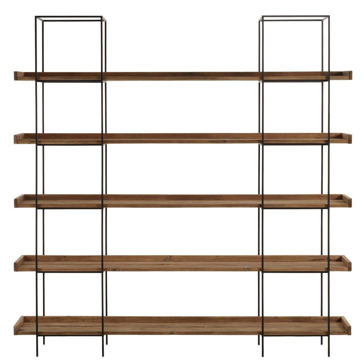 Bibliothèque étagère 5 plateaux pin recyclé CRACOVIE bois naturel, PIER IMPORT