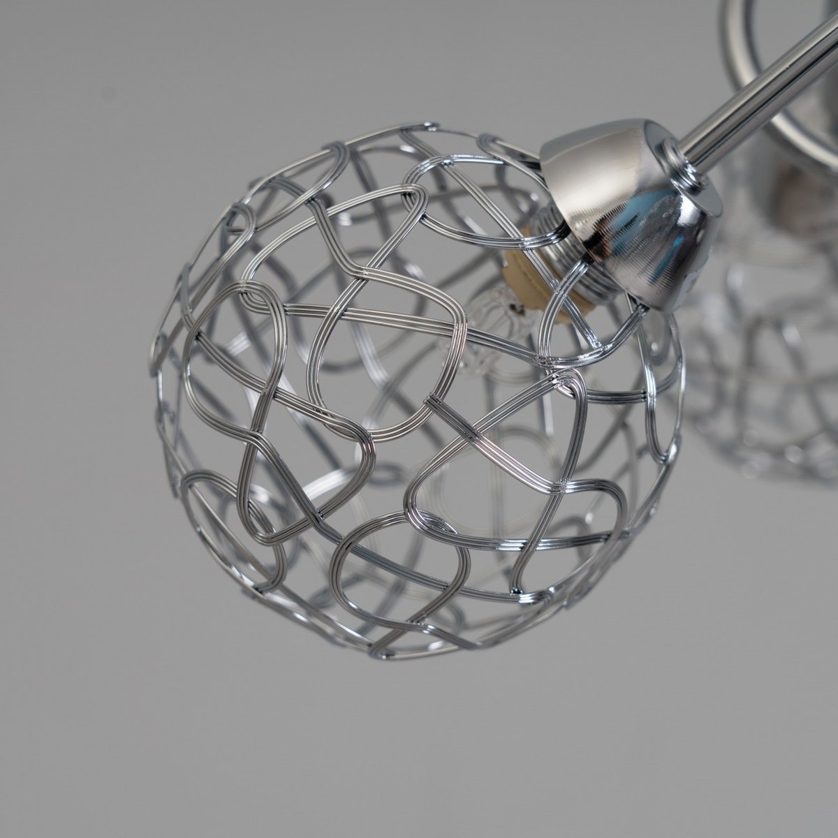 Plafonnier design à branches incurvées - APHYSE argenté / chromé, KOSILUM