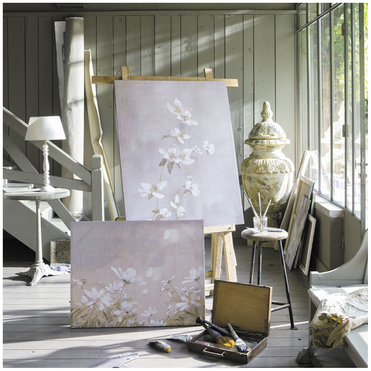 Tableau Promenade Fleurie ocre, MATHILDE M