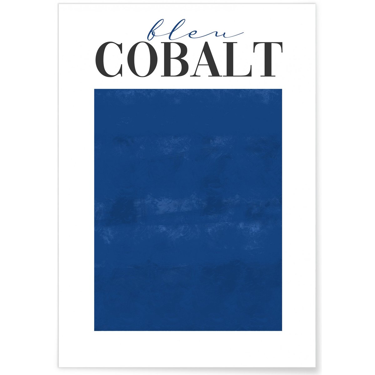 Affiche Bleu Cobalt blanc, L'AFFICHERIE