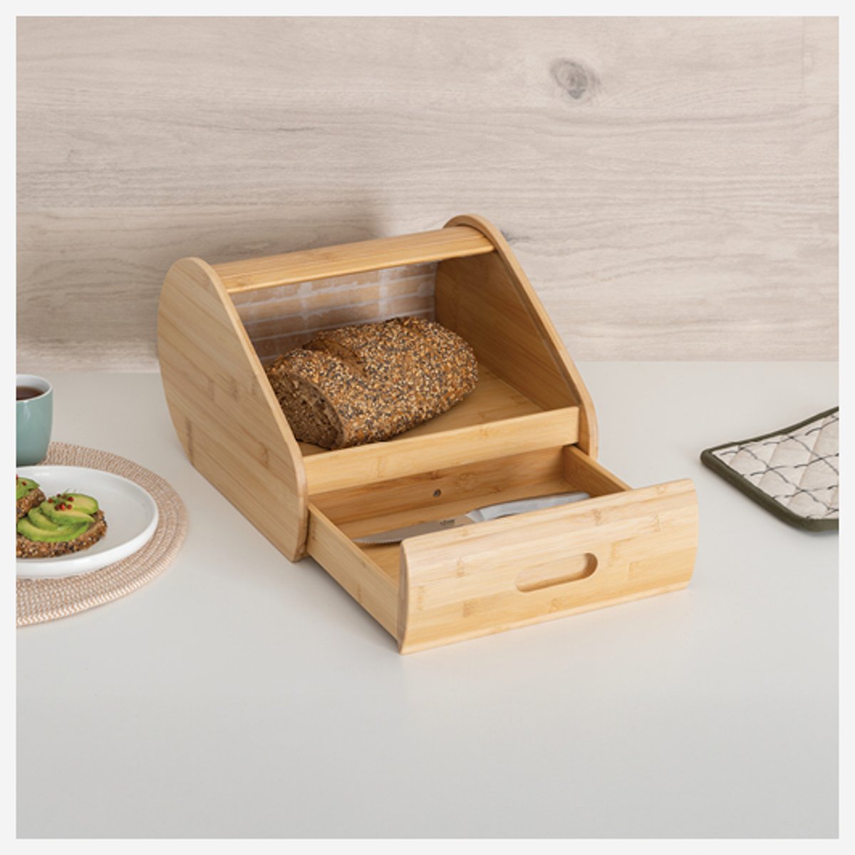 Boîte à pain BAMBOU CUISINE beige, 5FIVE SIMPLY SMART