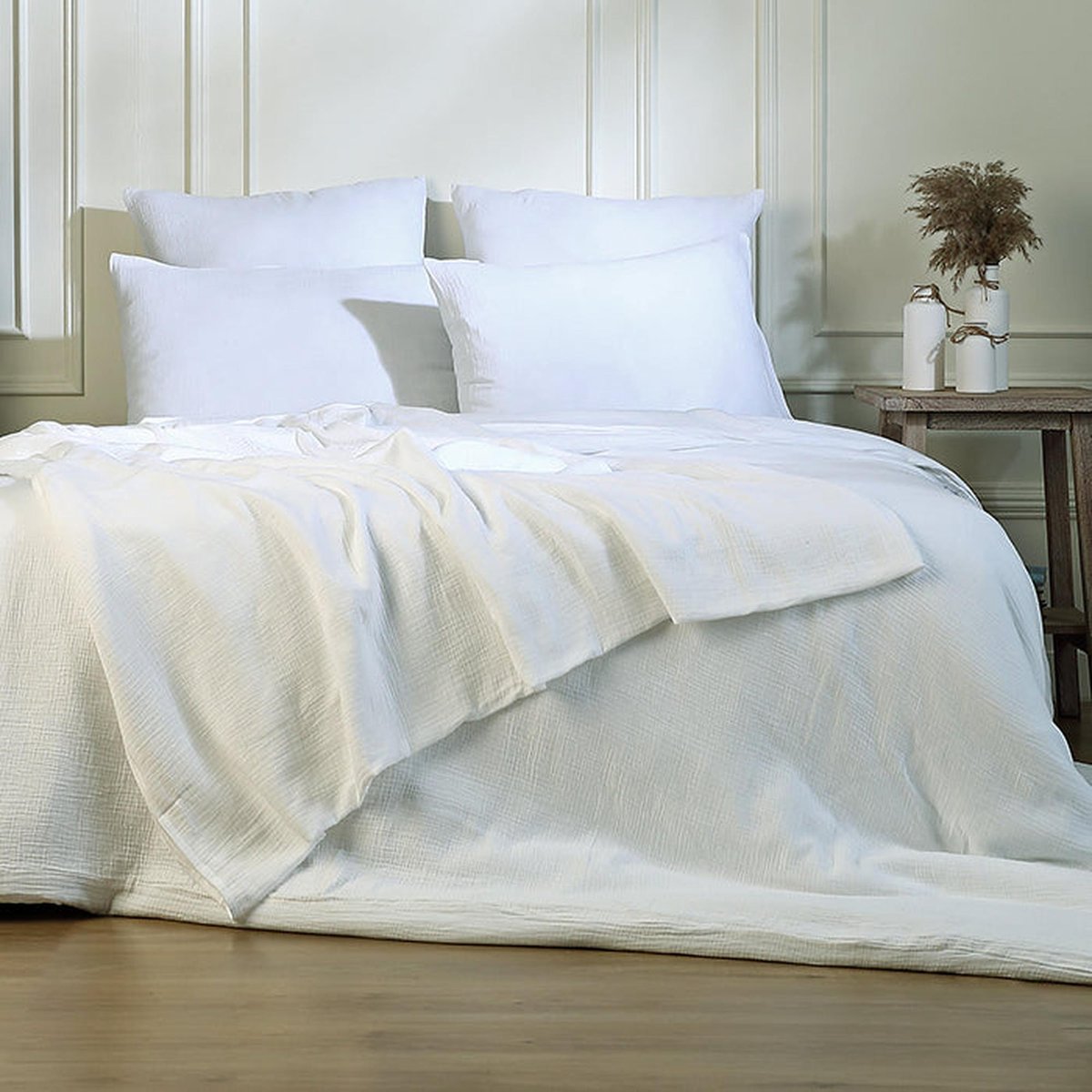 Housse de couette gaze de coton CARLA blanc, FEBRONIE