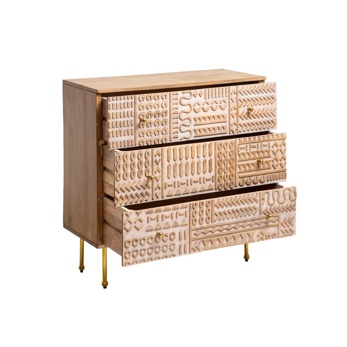 Commode en bois de manguier LÉOPOLD bois clair, MADE IN MEUBLES 