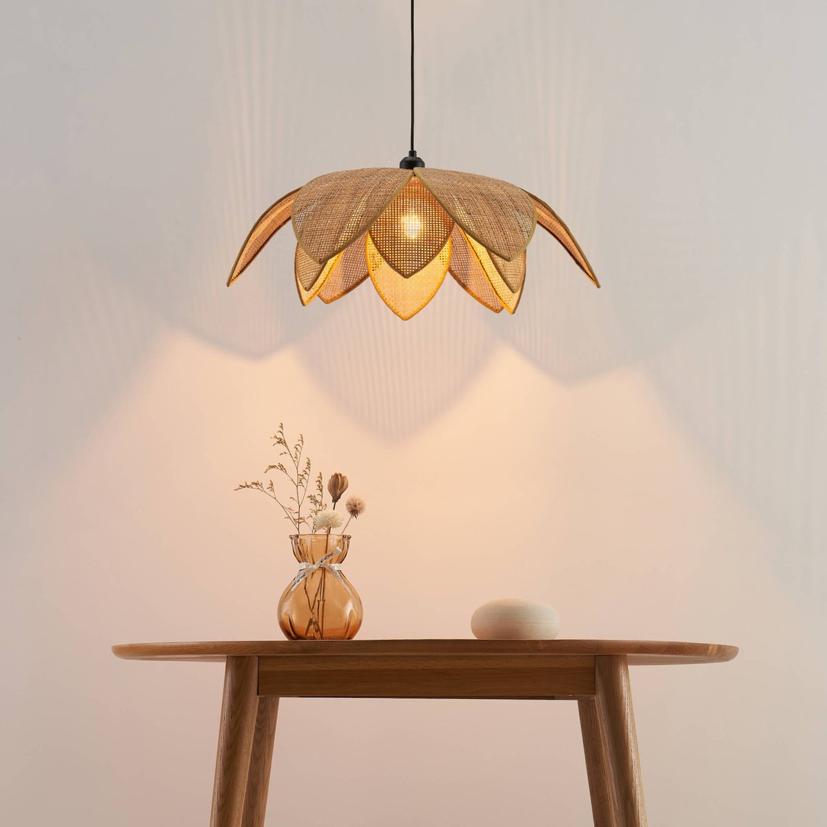Suspension en rotin tressé - OBLIA beige, KOSILUM