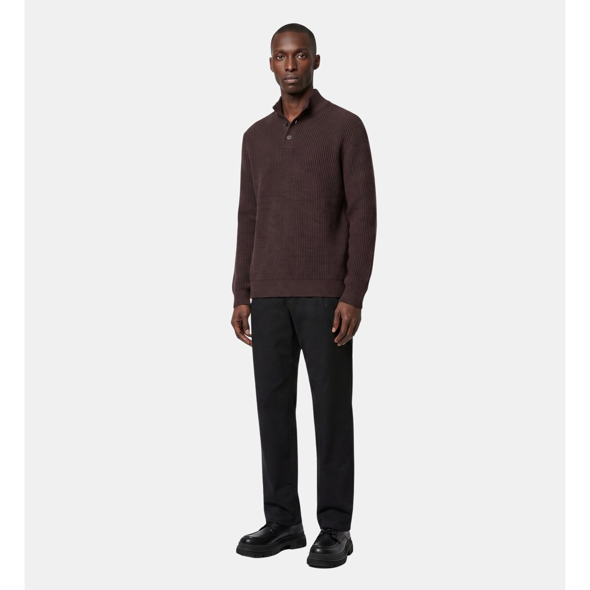 Pull rosscam en coton marron cafe, GALERIES LAFAYETTE