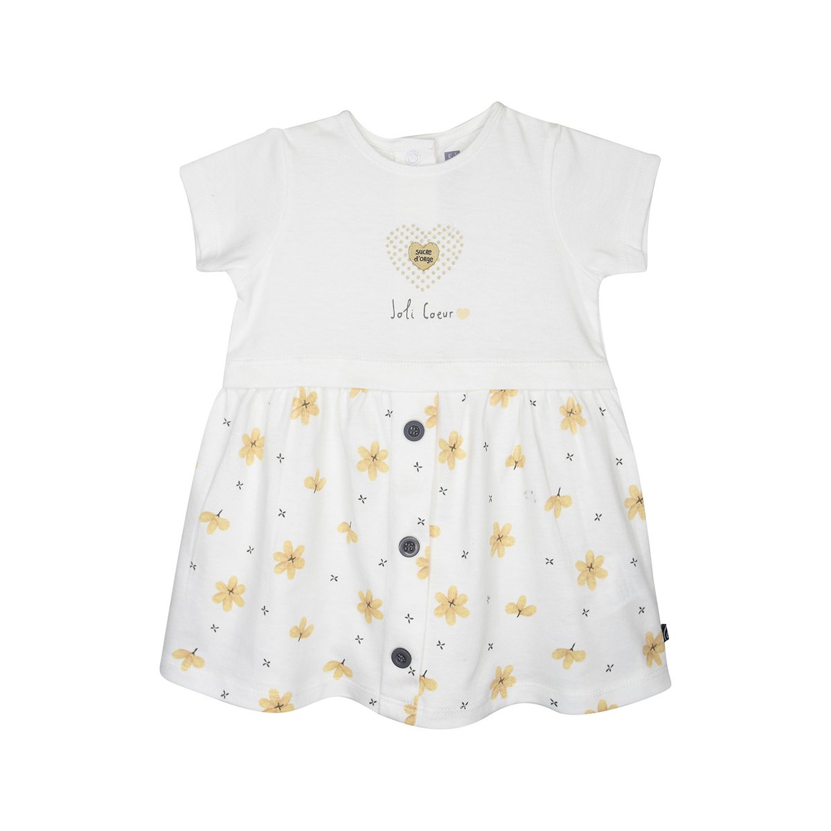 Robe bandeau giroflee bebe blanc, SUCRE D'ORGE