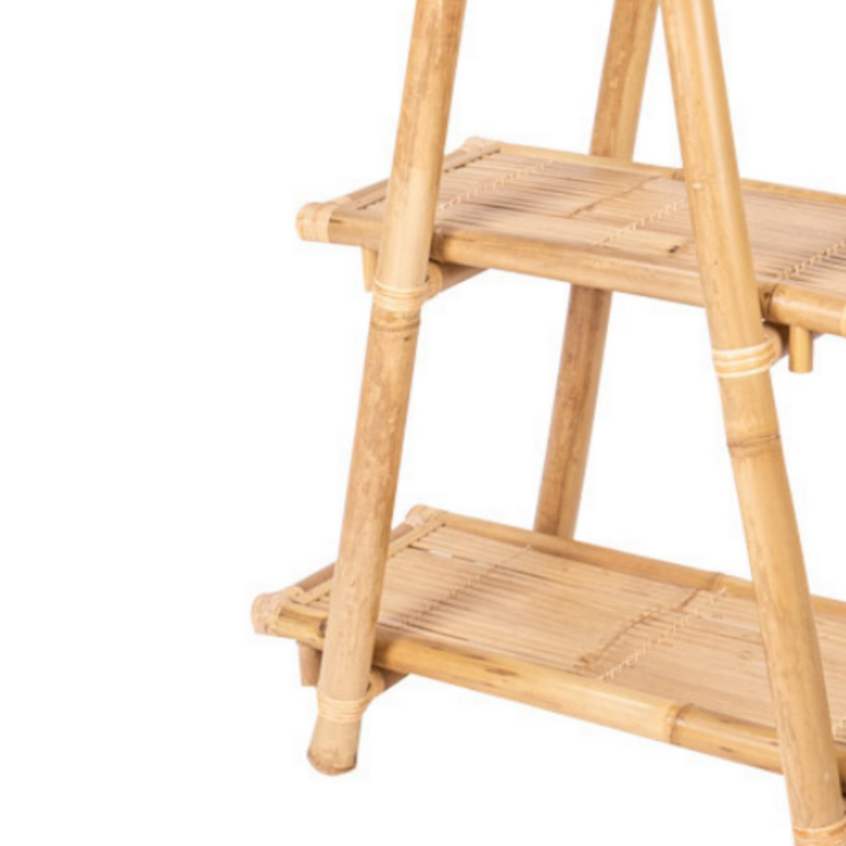 Grande étagère pliable triangle en bambou NANO naturel, HYDILE