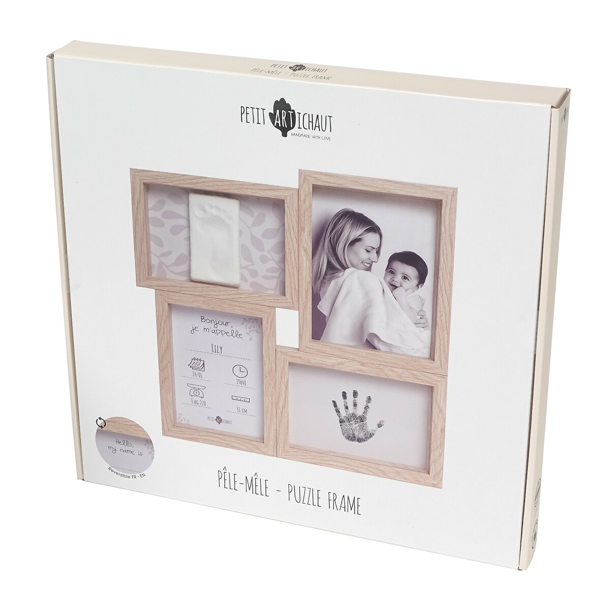Pêle-Mêle photos et empreintes bois/gris, PETIT ARTICHAUT