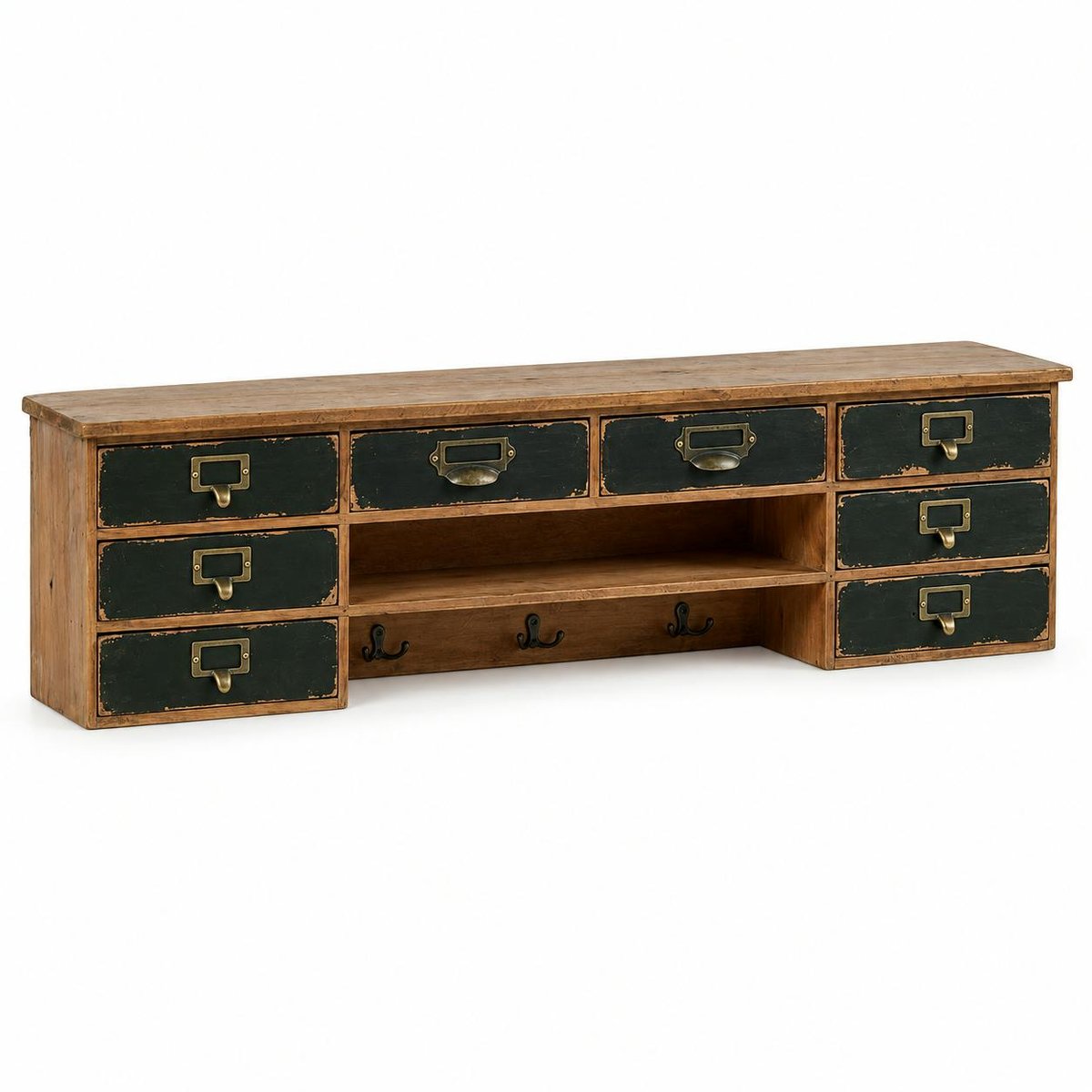 Etagère murale/portemanteaux 8 tiroirs LAMPHUN bleu, PIER IMPORT