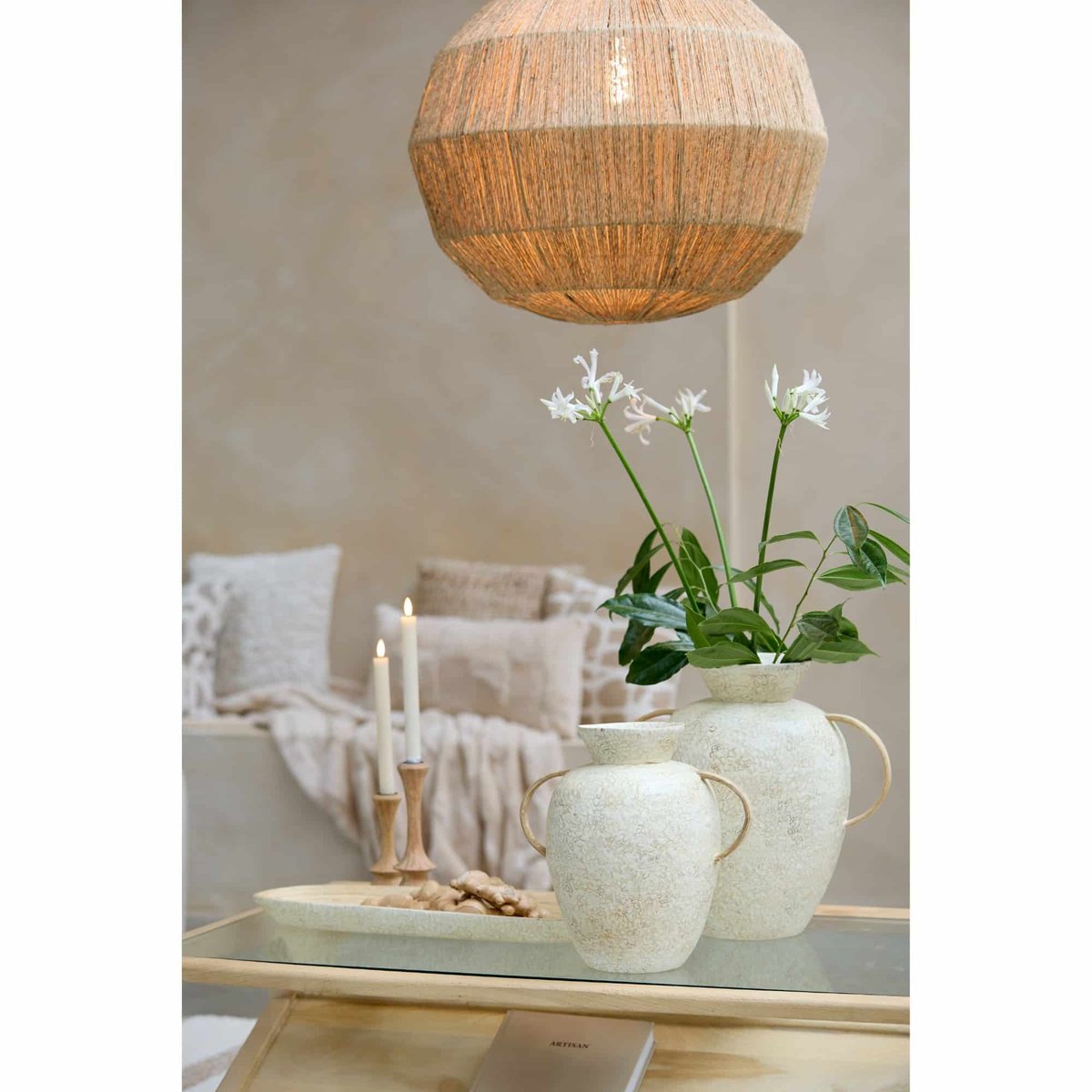 Vase Bambou LERI crème, LIGHT & LIVING 