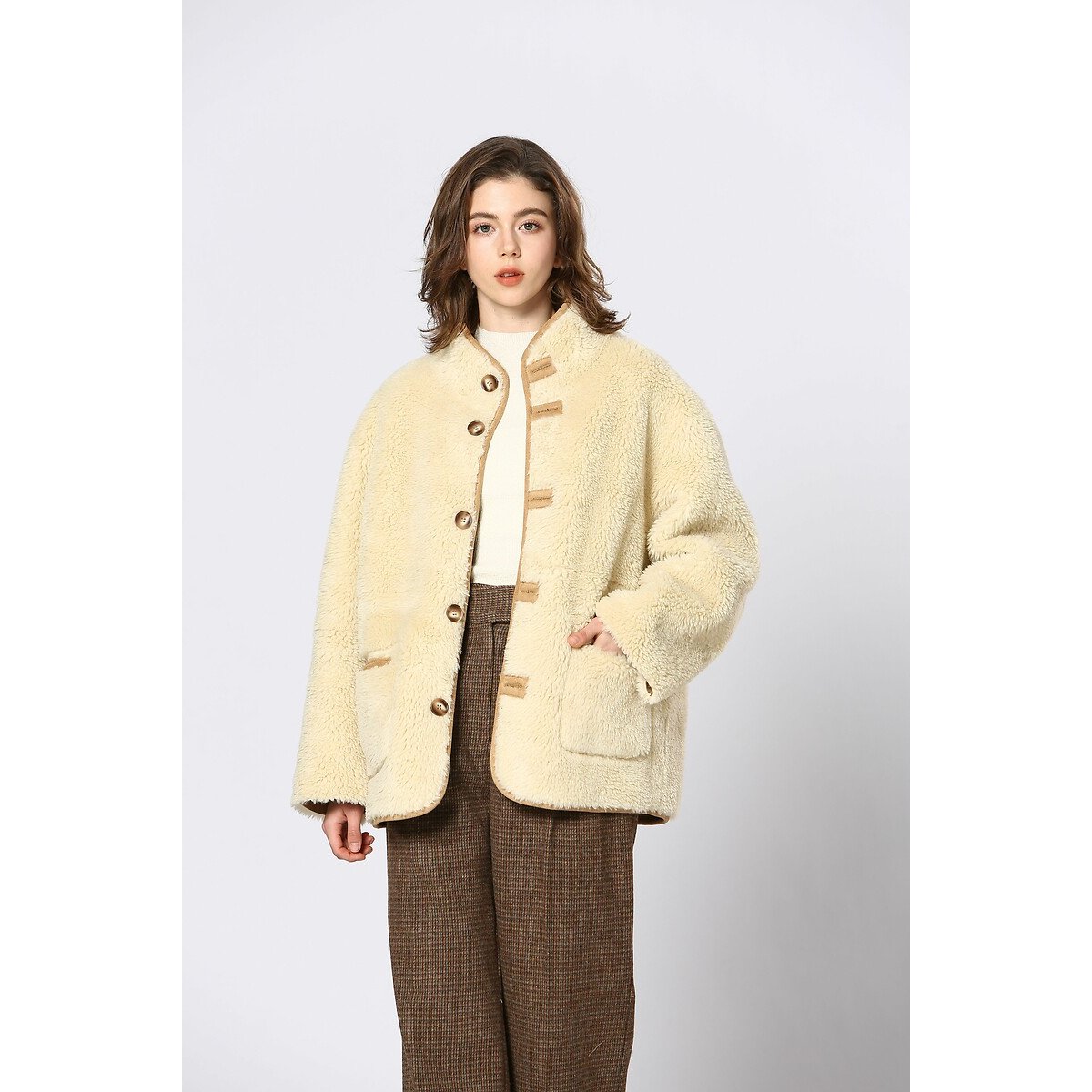 Sherpa Reversible Coat beige, SEE U SOON