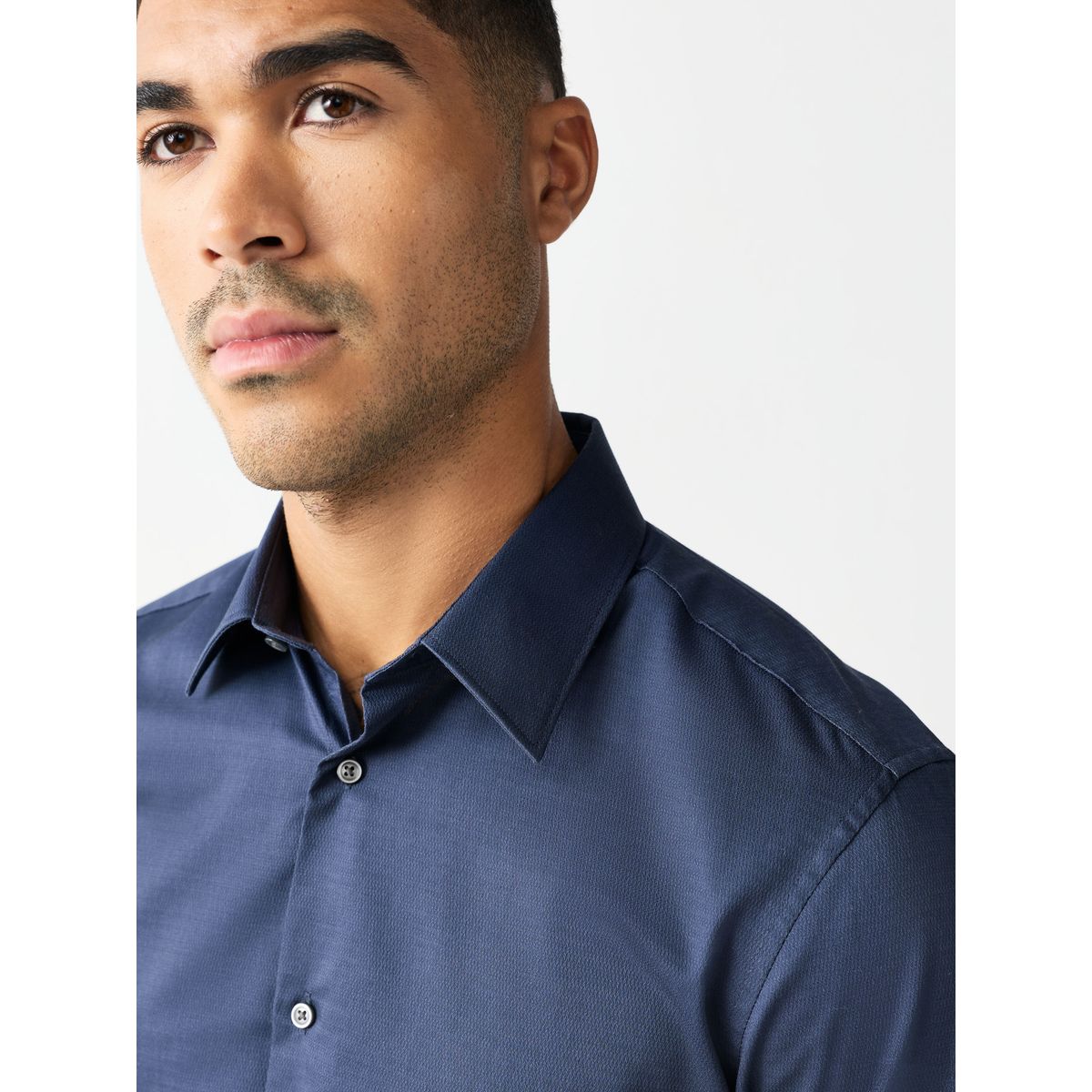 Chemise facile d'entretien à poignet simple bleu marine, NEXT
