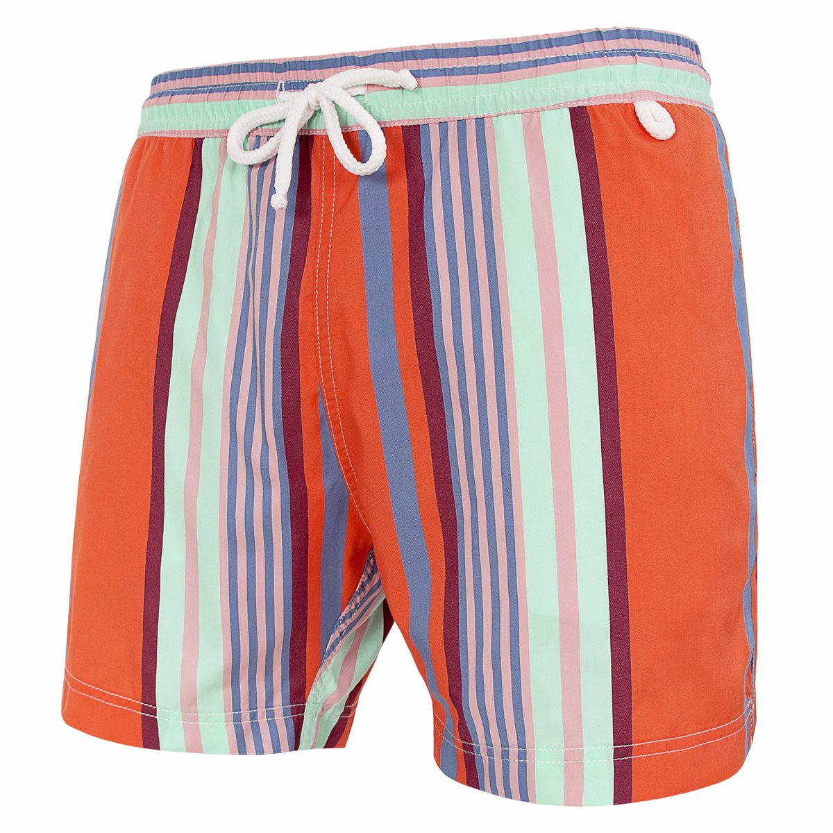Short de bain JOHN 819 Fashion stripes orange, LES LOULOUS DE LA PLAGE