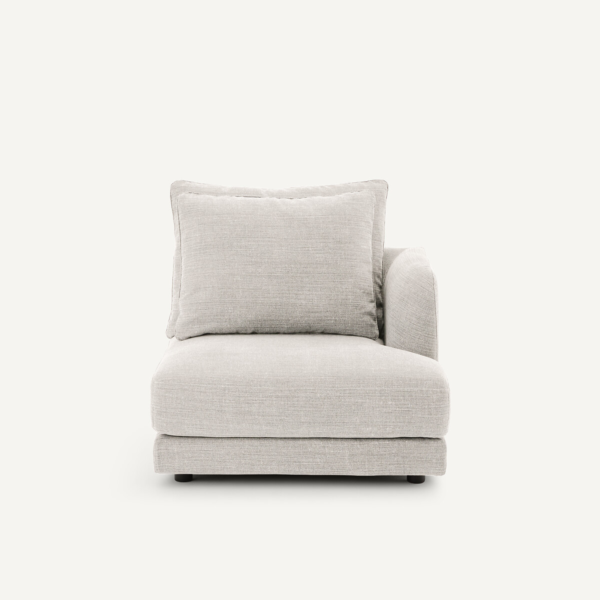 Rechtes Halbsofa, modular, aus Baumwolle und Leinen, TIBERIO beige, AM.PM