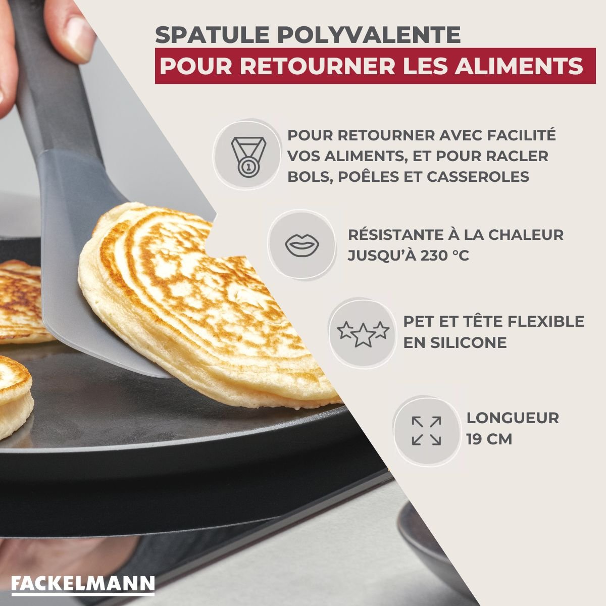 Spatule de cuisine Flexi-Turner noir, FACKELMANN