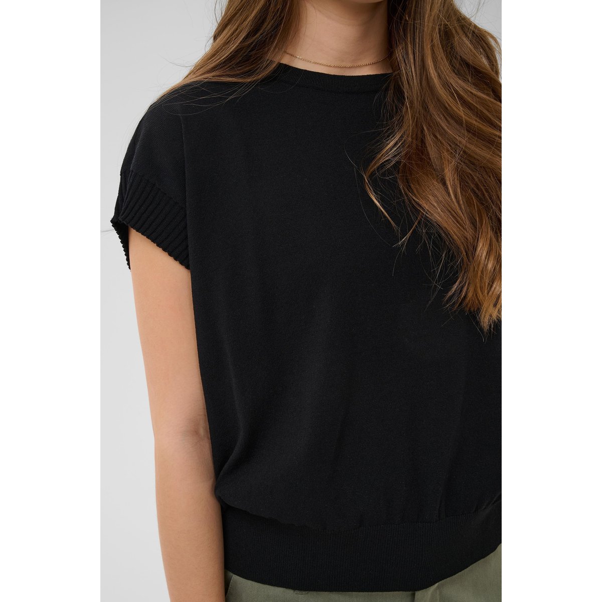 Manteau tricoté noir pitch black, CREAM