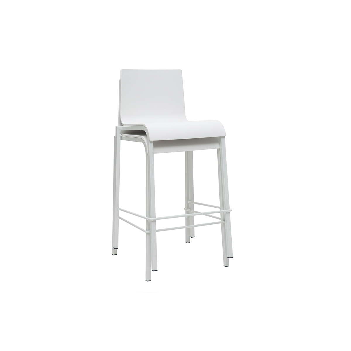 Tabourets de bar design empilables H65 cm (lot de 2) KUPA blanc, MILIBOO