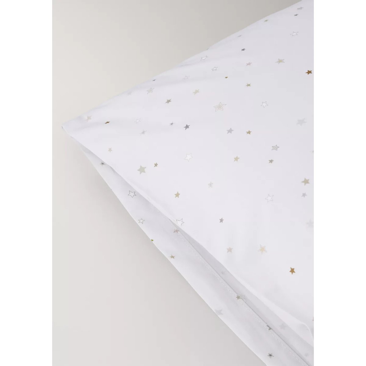 Taie d’oreiller enfant 100 % coton étoiles, 50 x 75 sable, MANGO HOME