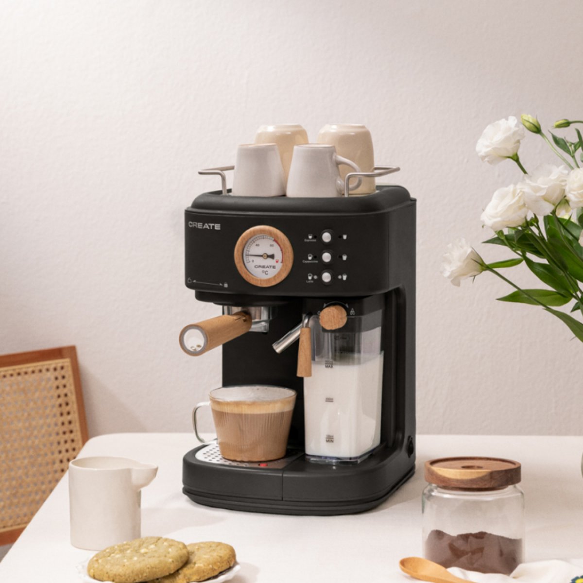 Machine à café expresso THERA RETRO PRO noir, CREATE