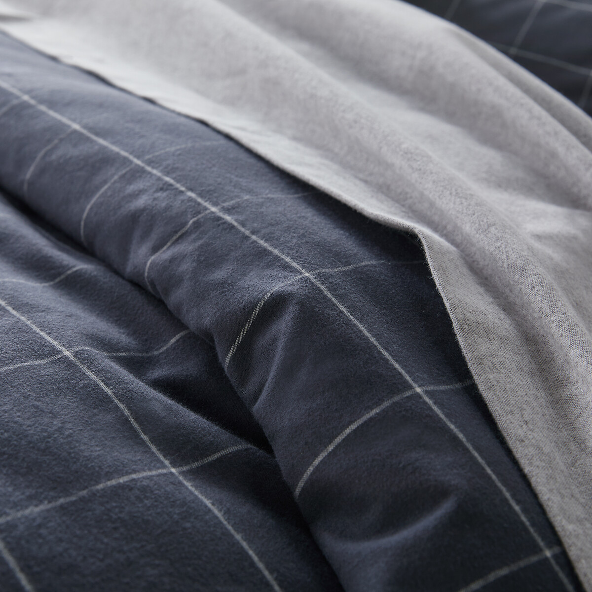 Drap plat flanelle, Charlie bleu ardoise, LA REDOUTE INTERIEURS