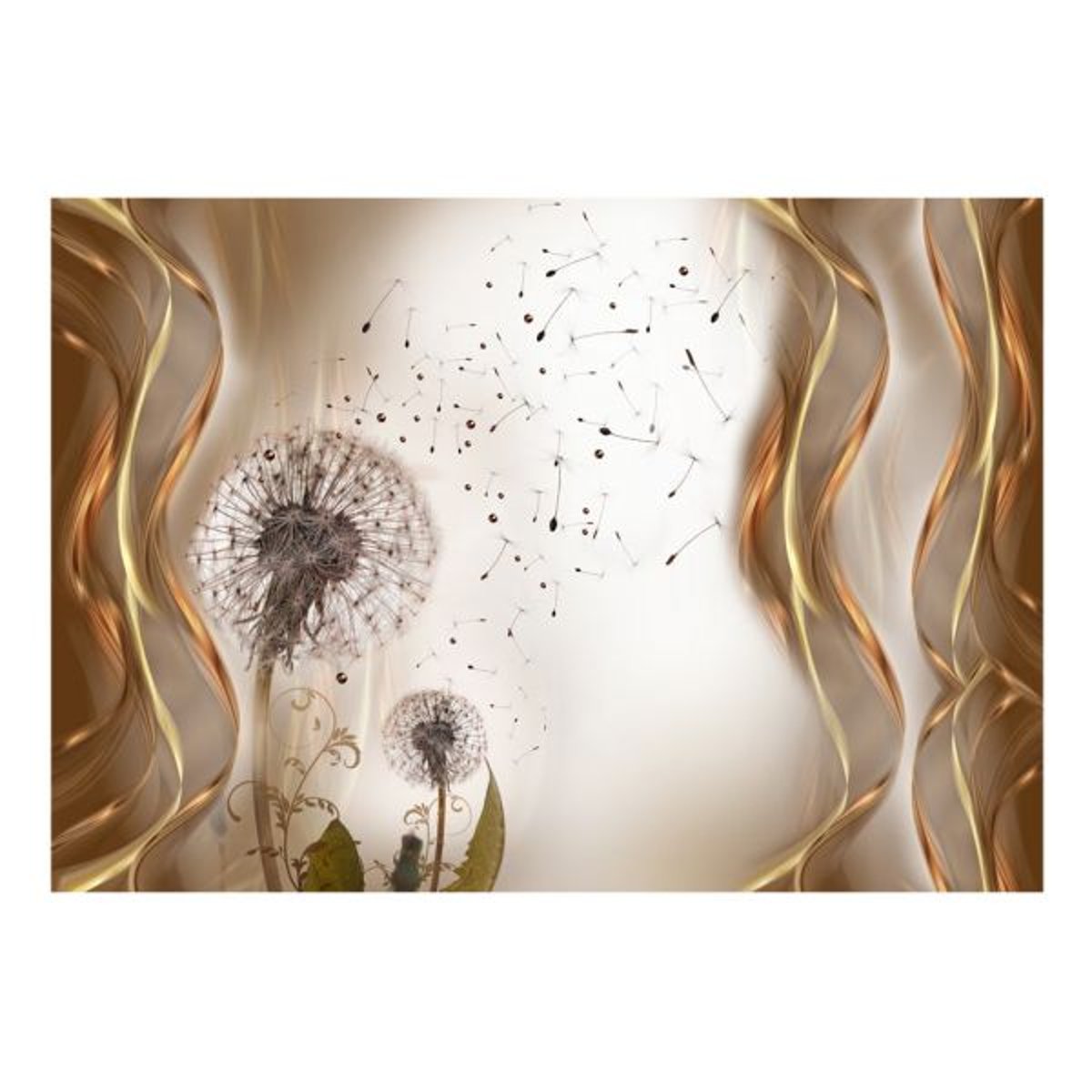 Papier peint intissé panoramique Fleurs Fleeting Moments beige, EDEN