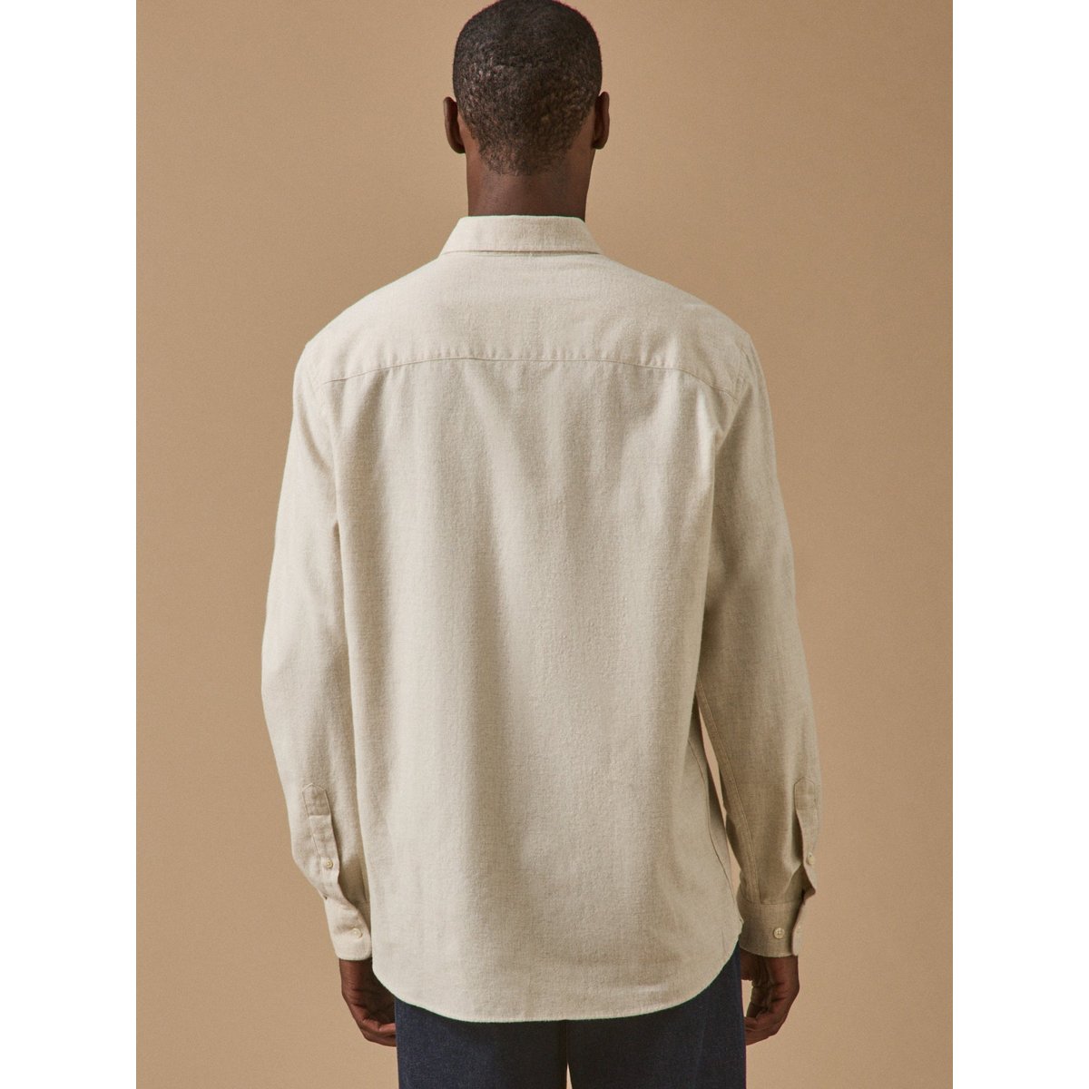 Chemise flanelle unie - coupe contemporaine beige, CYRILLUS