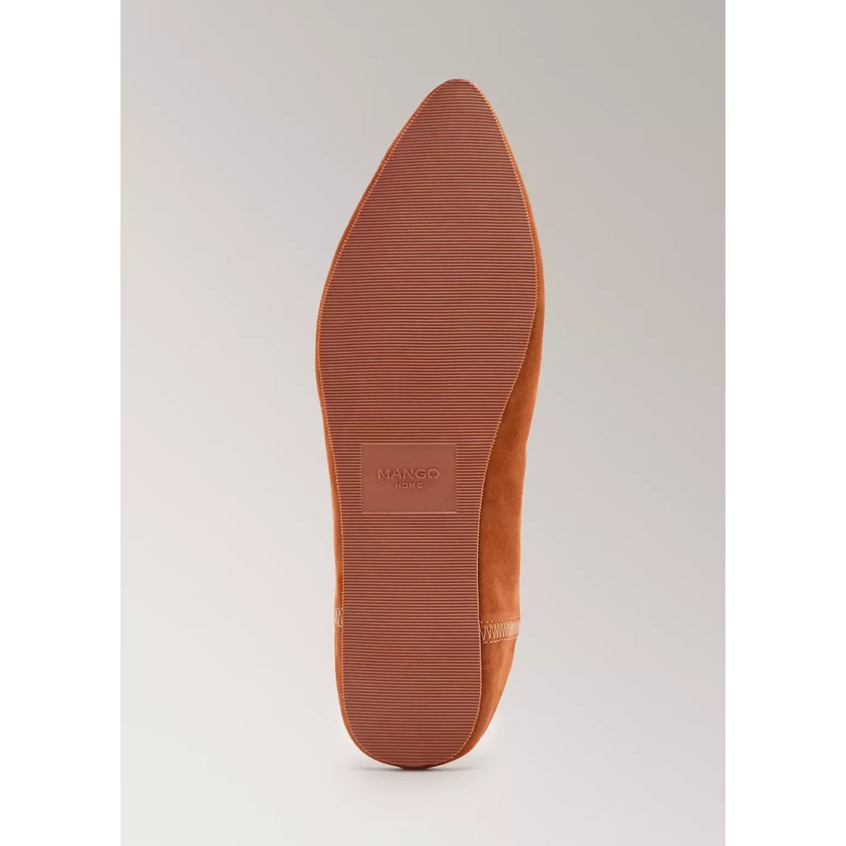 Sabots en cuir détail couture orange, MANGO
