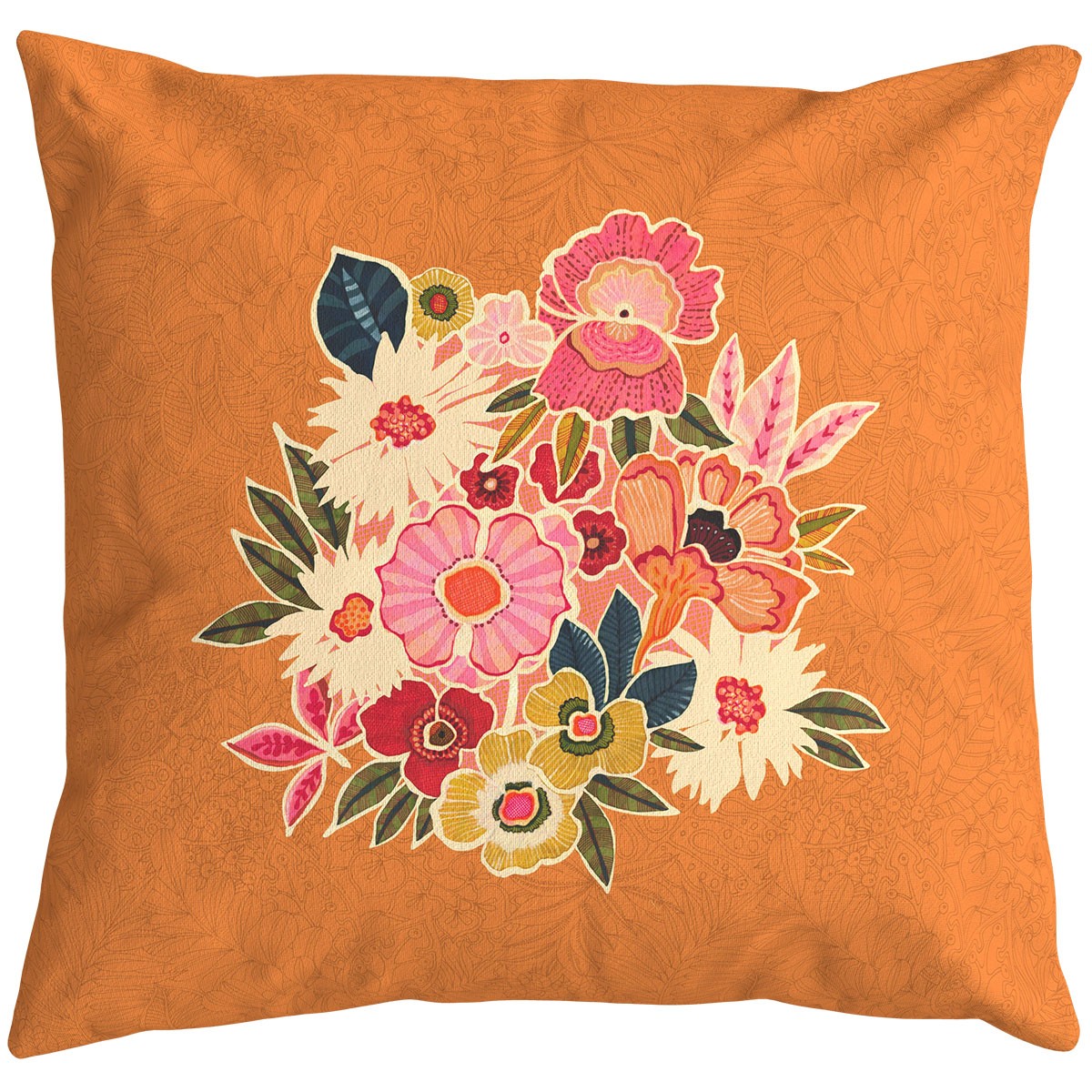 Housse de coussin extérieur KIMIKO orange, VENT DE BOHÈME