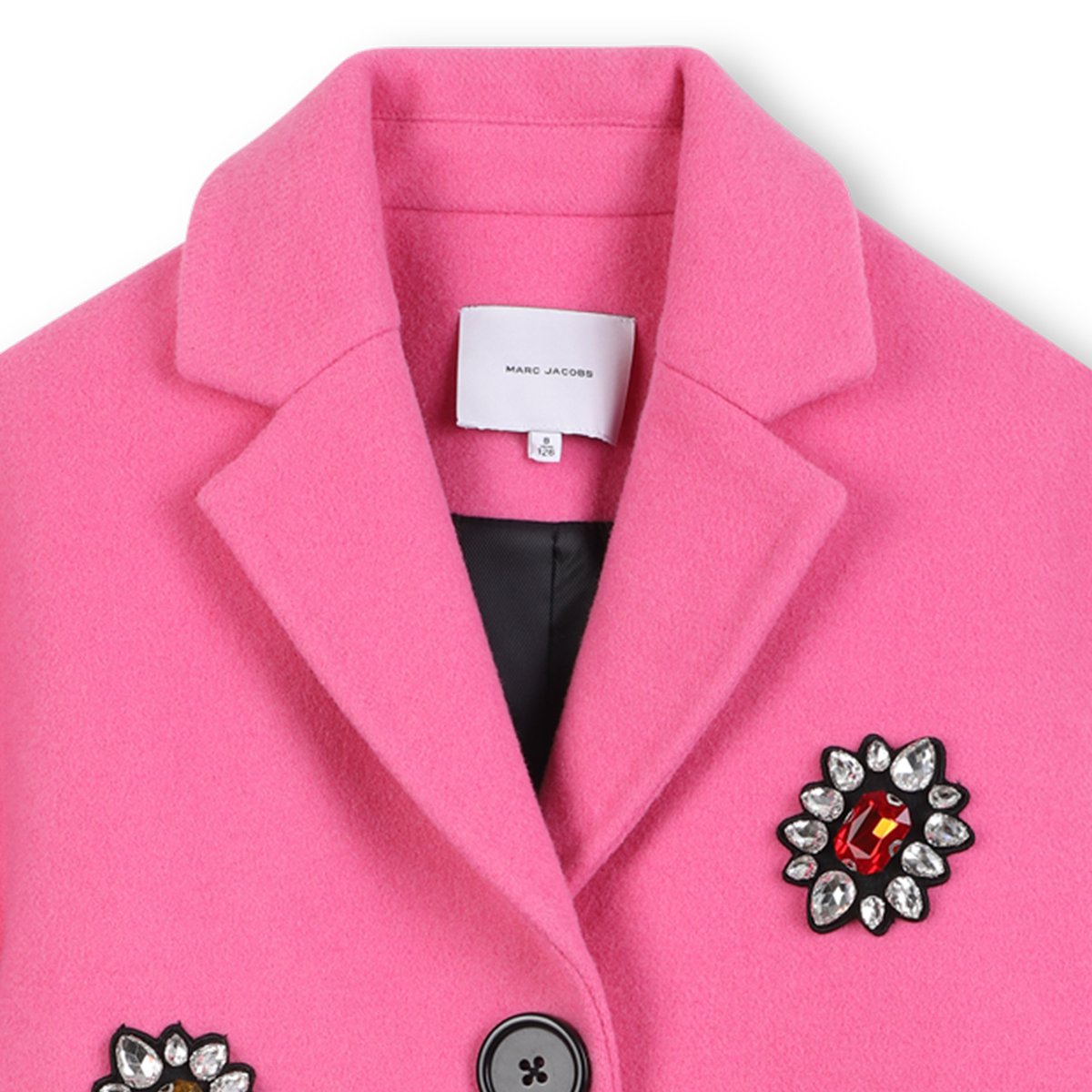 Caban in panno di lana dark pink, MARC JACOBS