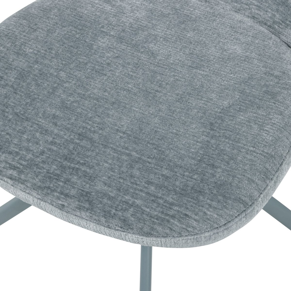 Lot de 2 fauteuils de table en chenille FEMKE bleu, WOOOD