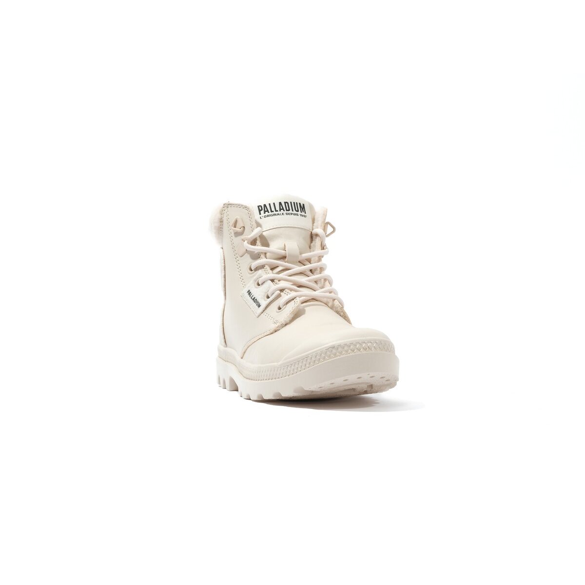Boots cuir fourrées Pampa Hi Snow Warm beige clair, PALLADIUM