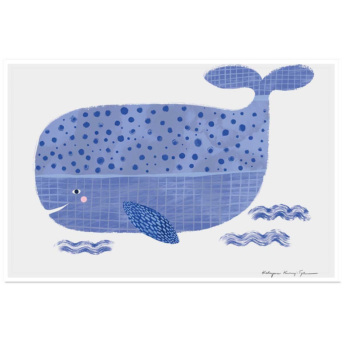 Affiche enfant baleine bleue affiche seule, HEXOA