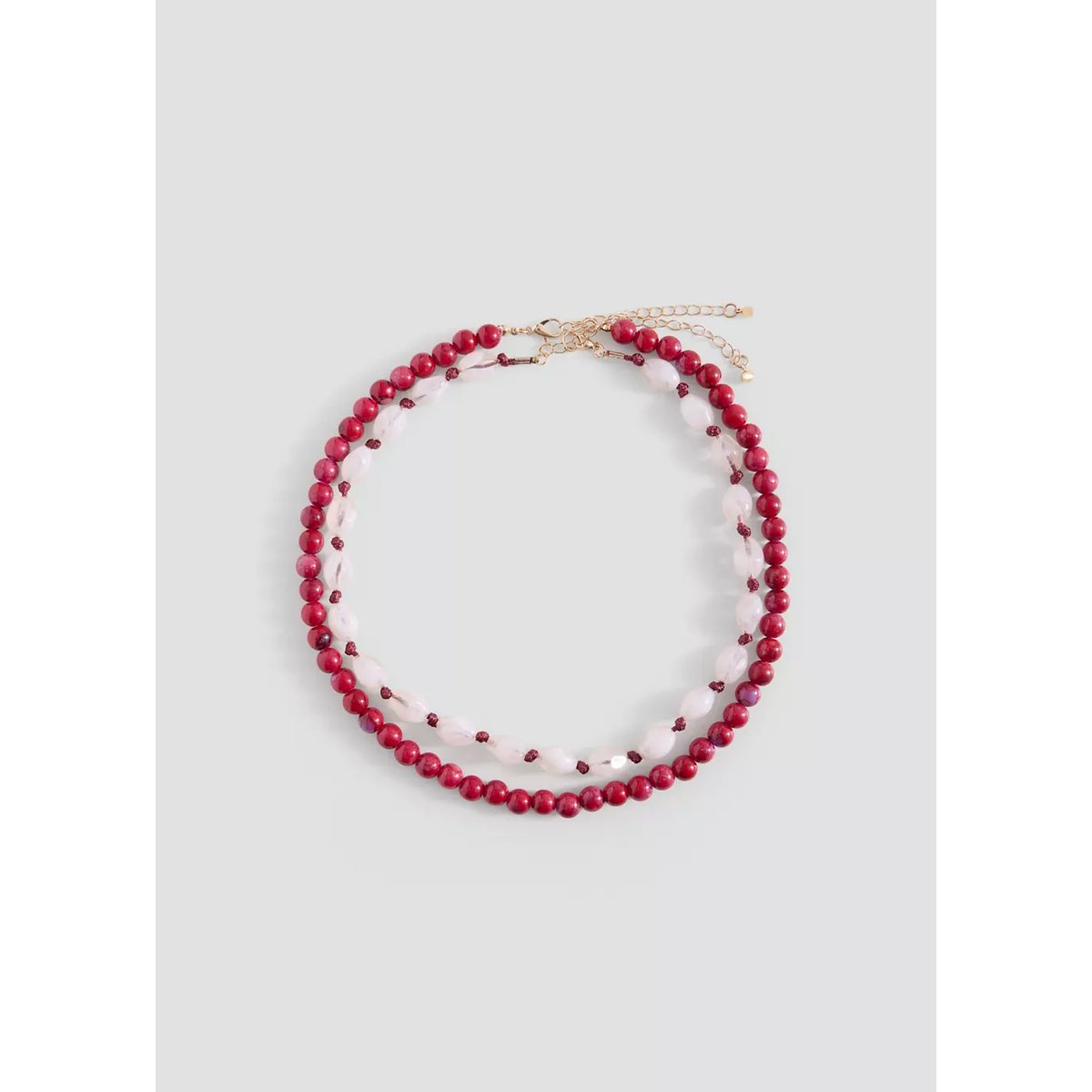 Pack 2 colliers combinés rouge, MANGO TEEN