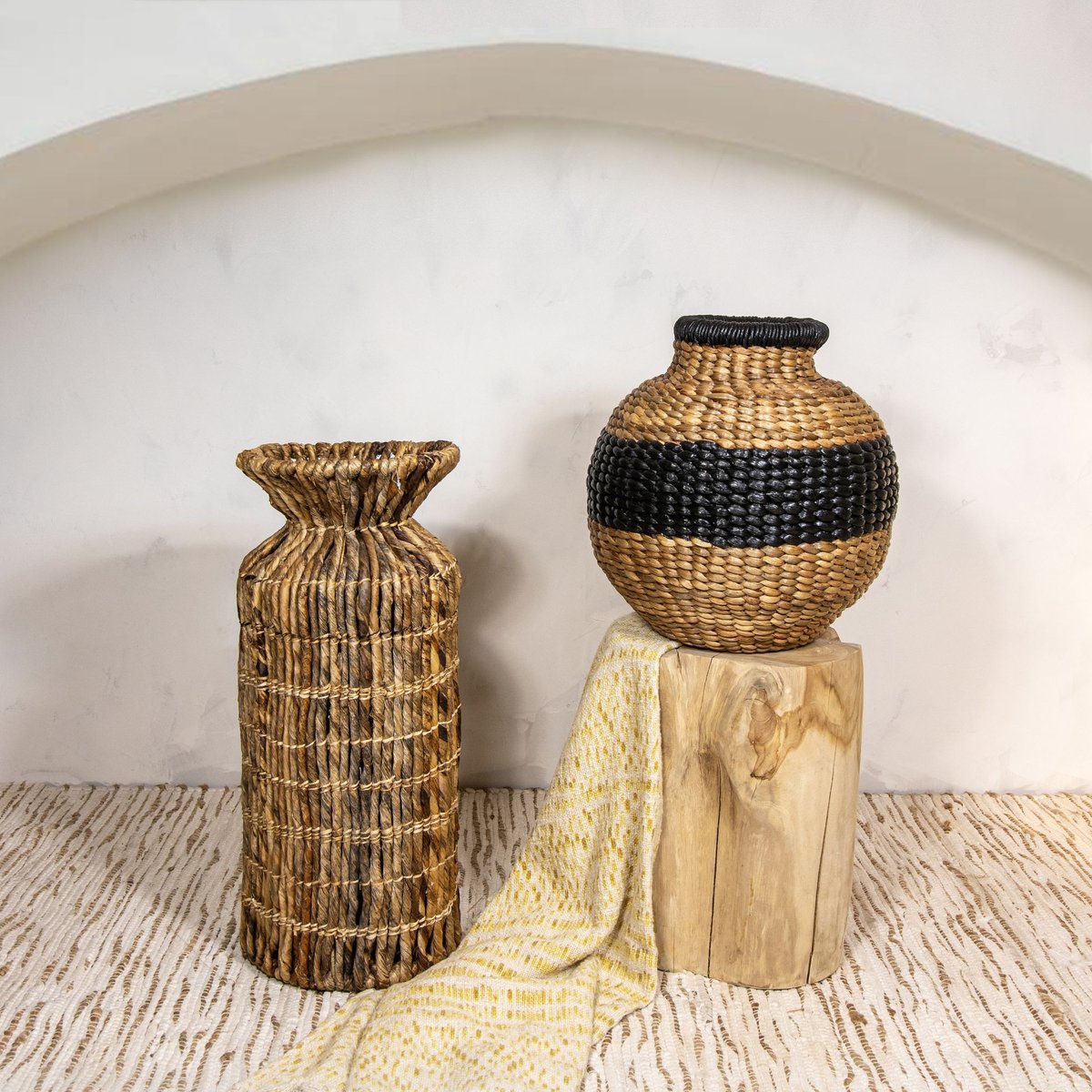 Jarre en fibre d'abaca naturel, NOW'S HOME