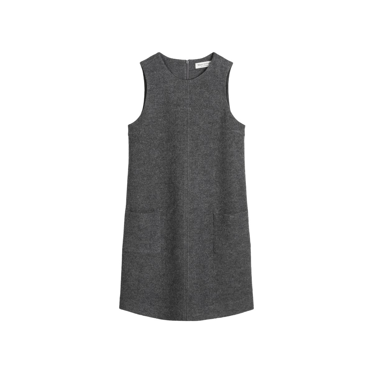 Mini-robe droite en laine bouillie gris foncé, MARC O'POLO