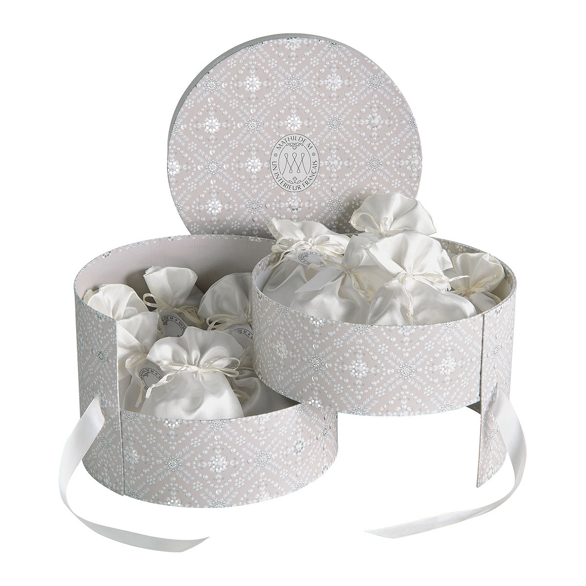 Boîte de rangement PERLES gris, MATHILDE M