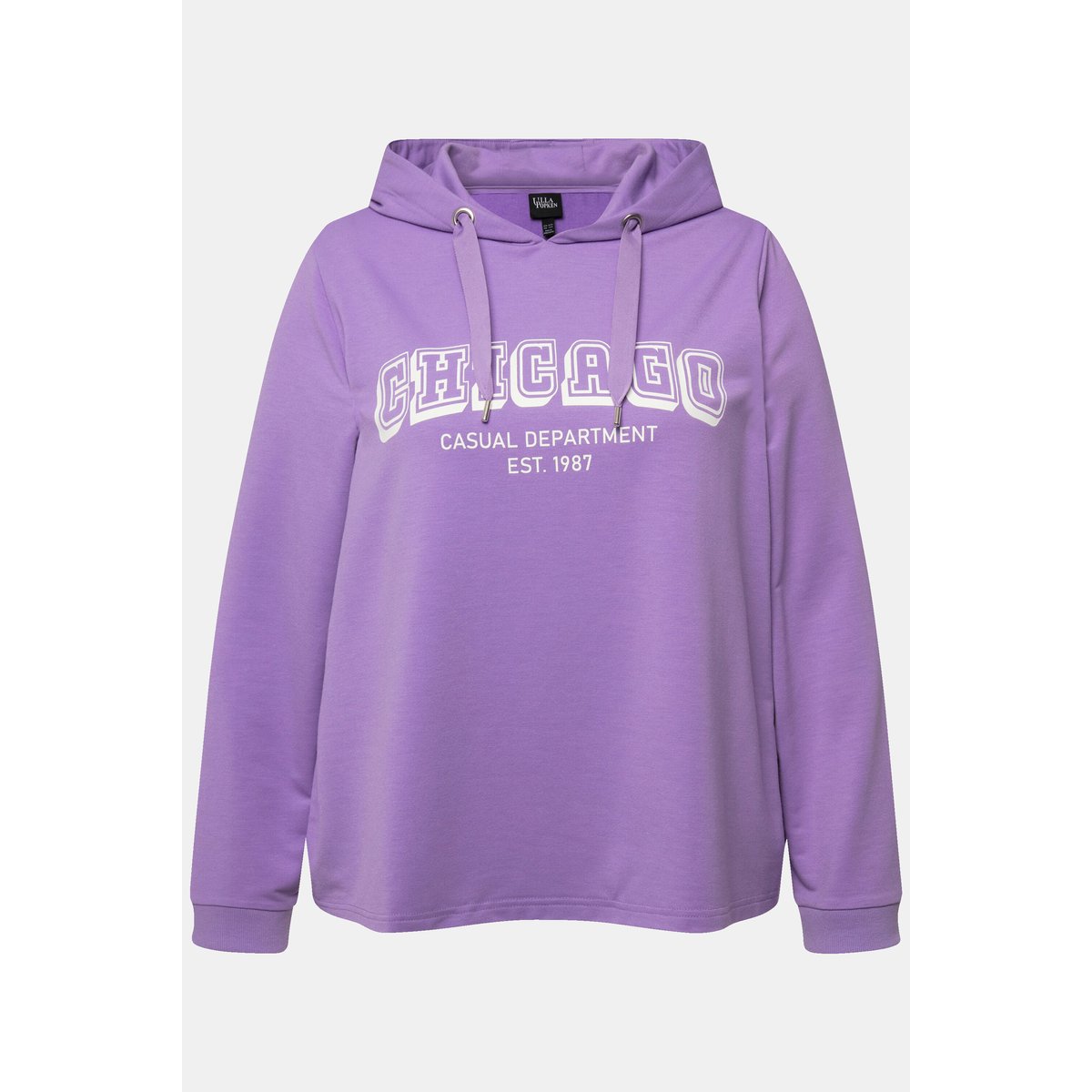 Sweat-shirt à capuche et manches longues. lilas bleu, ULLA POPKEN