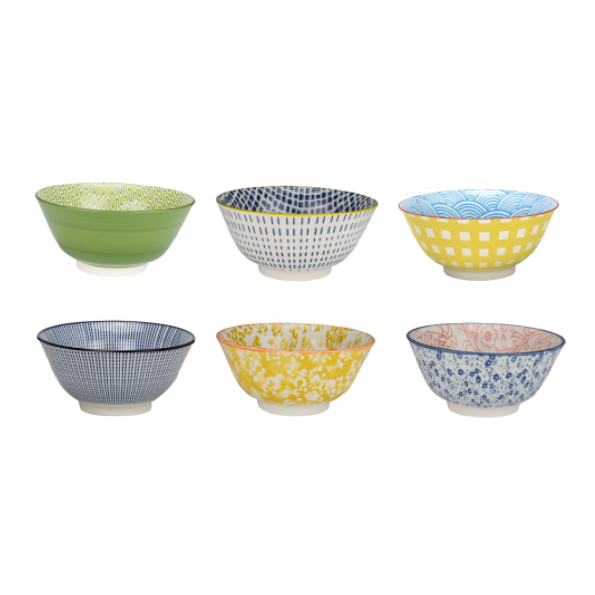 Lot de 6 bols médiums design 3, SABAE multicolore, ARTIME