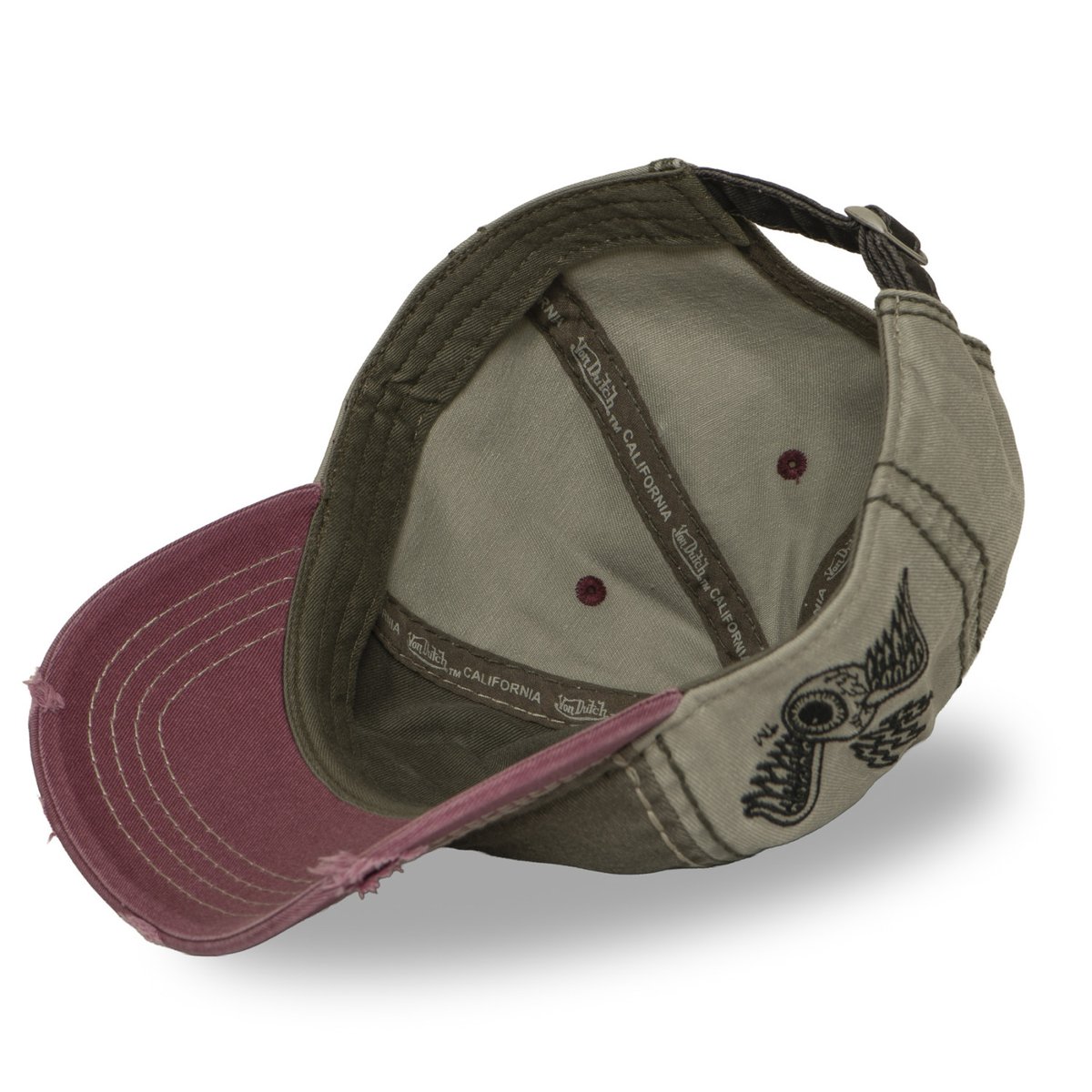 Casquette baseball RETRO gris foncé/gris clair/bordeaux/noir, VON DUTCH