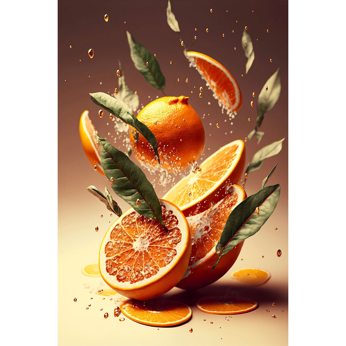 Tableau fruits oranges fraiches tableau alu dibond, HEXOA