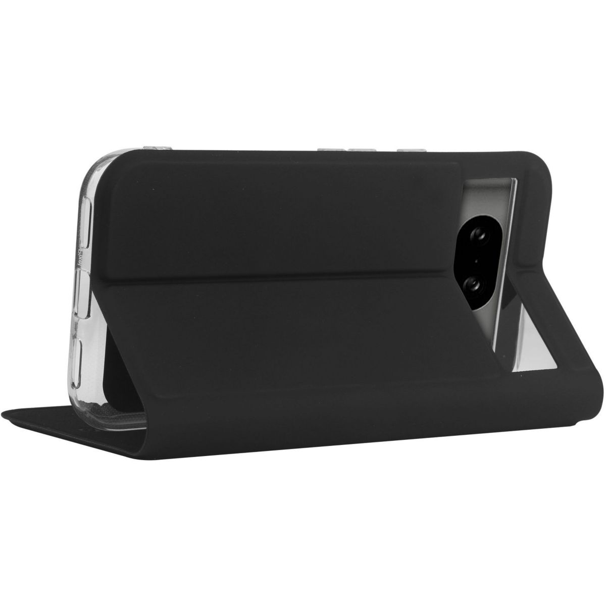 Etui Google Pixel 8A folio Noir couleur unique, ESSENTIEL B