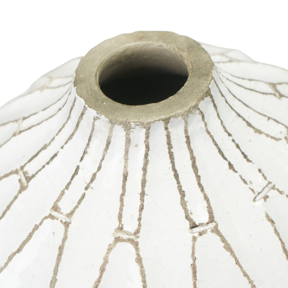 20cm White Stoneware Geometric Vase white, ÉDITÉ